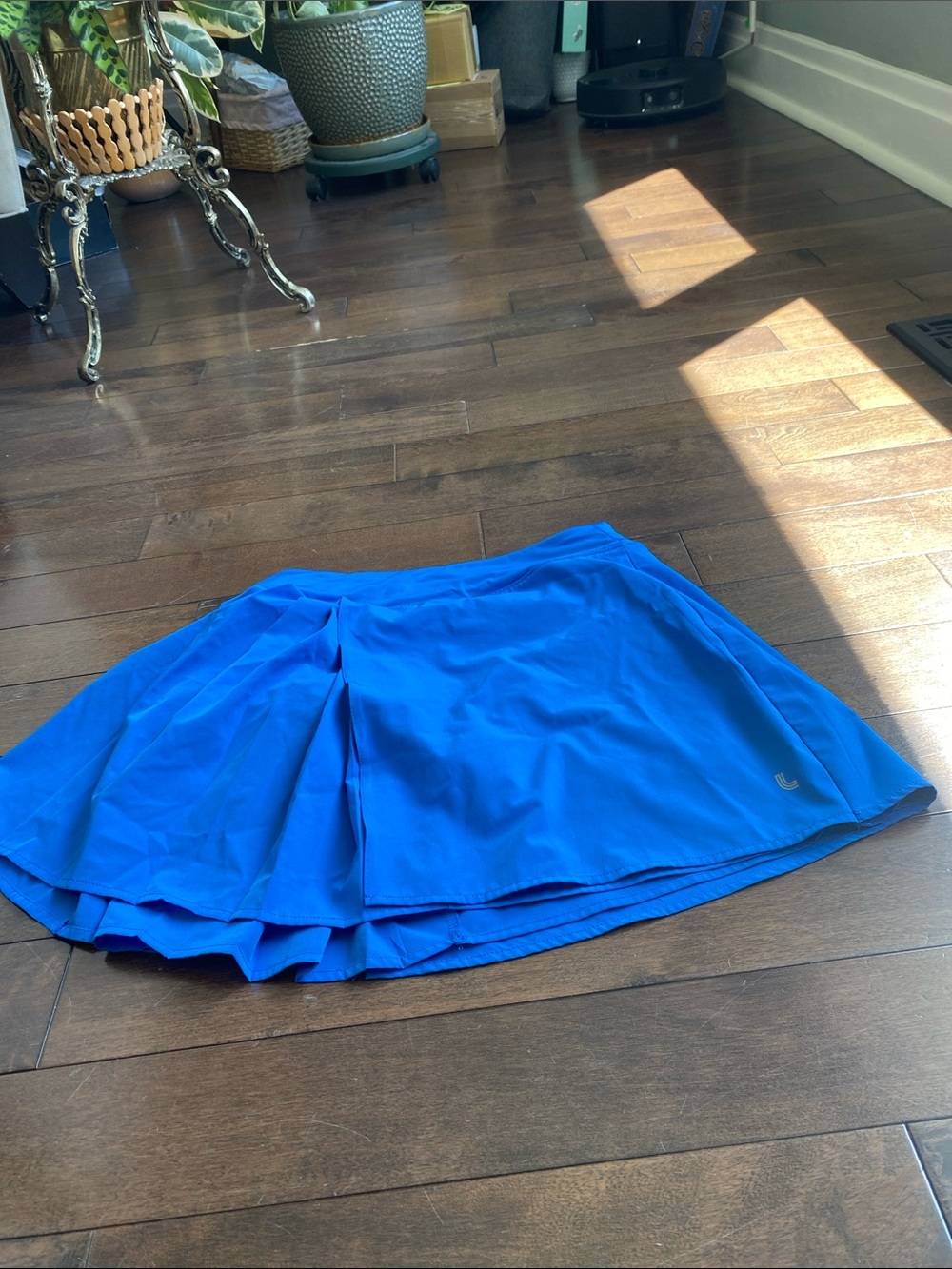 Blue Women's Athletic Skirt with Built-In Shorts